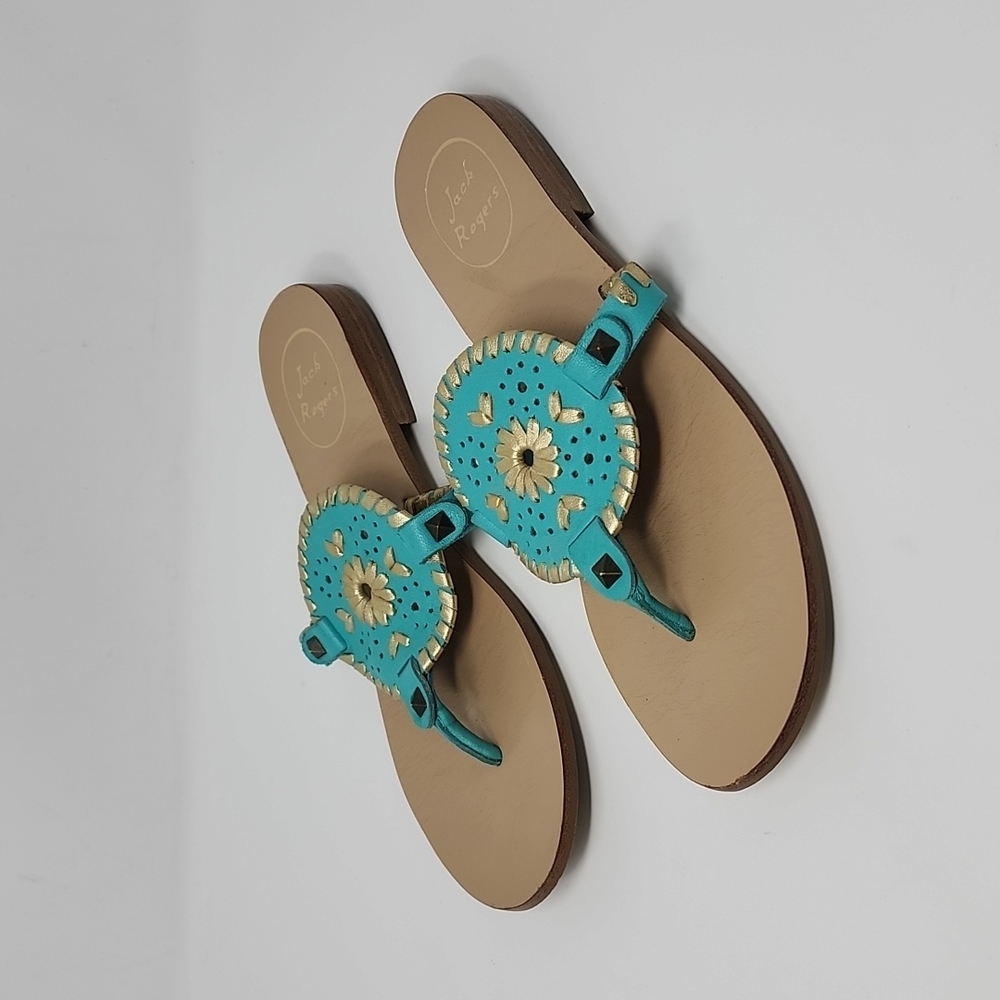 Jack Rogers Georgiva All In Turquoise Sandals Size 7
